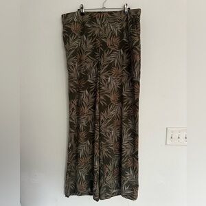 A New Day Olive Green/Florals Flowey Pants | Woman’s Sz XXL